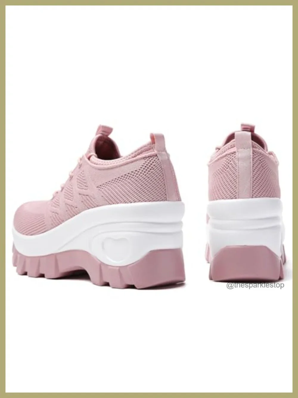 Chunky Platform Knitted Lace Up Orthopedic Walking Shoes Arch Support Non-Slip